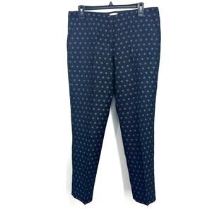 Armani Collezioni Blue Printed Circle Polka Dot Silk Blend Dress Pants Size 8
